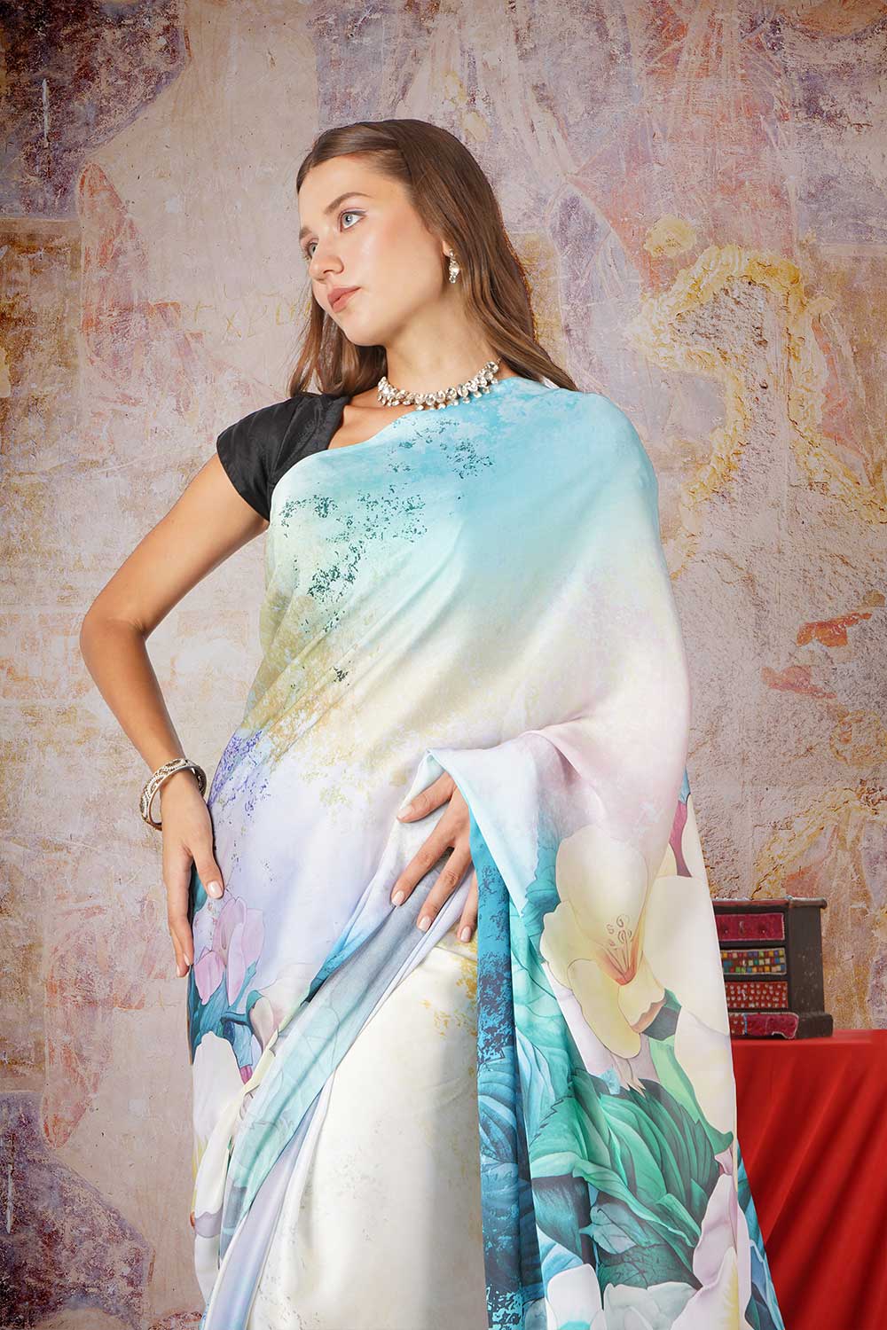 Basant | Satin Georgette Saree