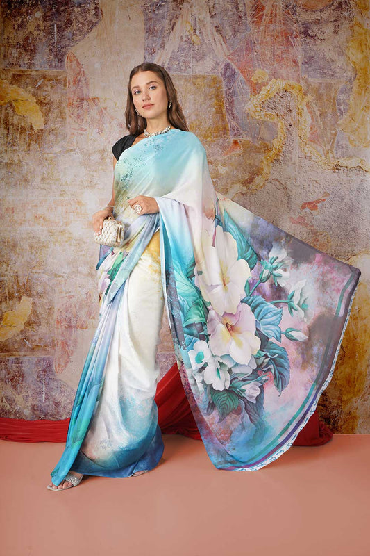 Basant | Satin Georgette Saree