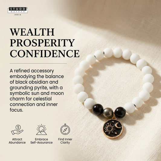 Richie Rich White Bead Galaxy Charm Bracelet