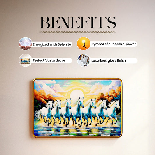 7 Horses of Harmony With Gold Frame