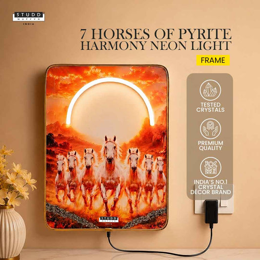 7 Horses of Pyrite Harmony Neon Light Frame