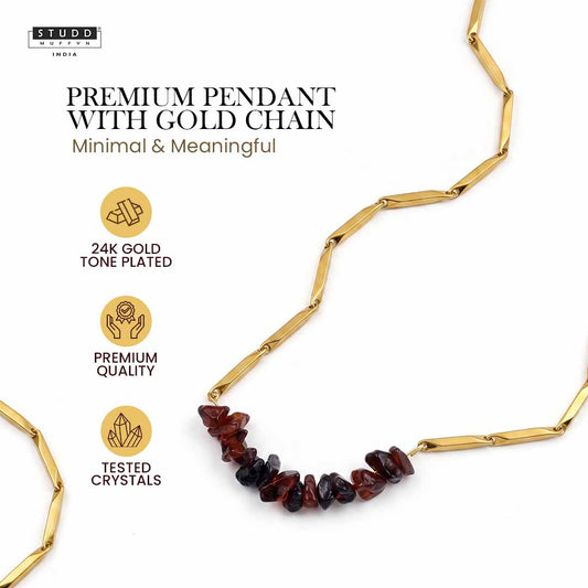 Alchemy Garnet Rice Chain Necklace — 24K Gold Tone