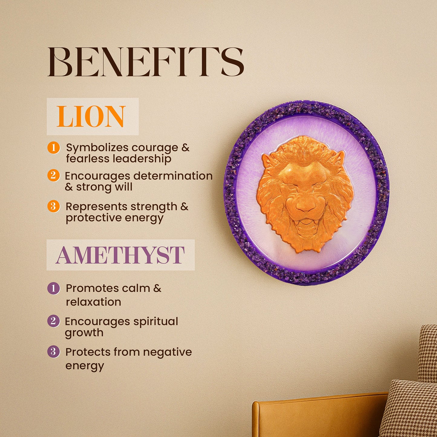 Amethyst 3D Lion Plate by Studd Muffyn