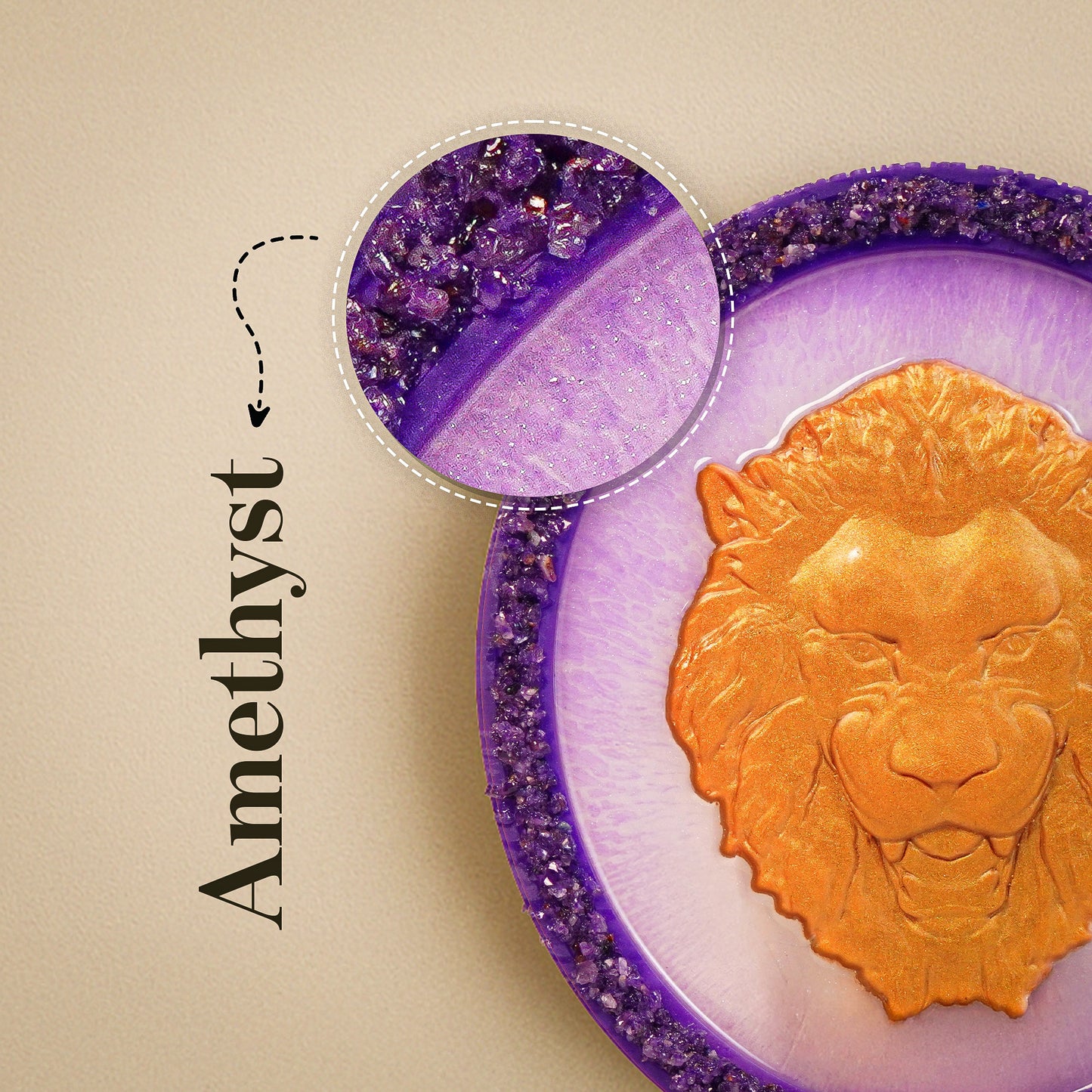 Amethyst 3D Lion Plate by Studd Muffyn
