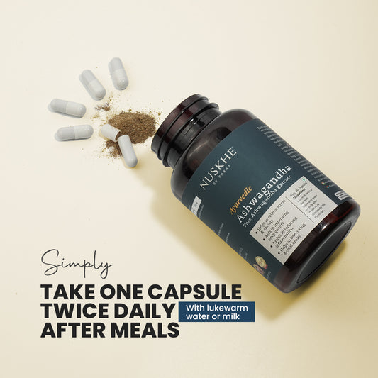 Nuskhe by Paras Ayurvedic Ashwagandha Pure Ext. | For Men & Women  |  60 Veg Capsules - 500mg