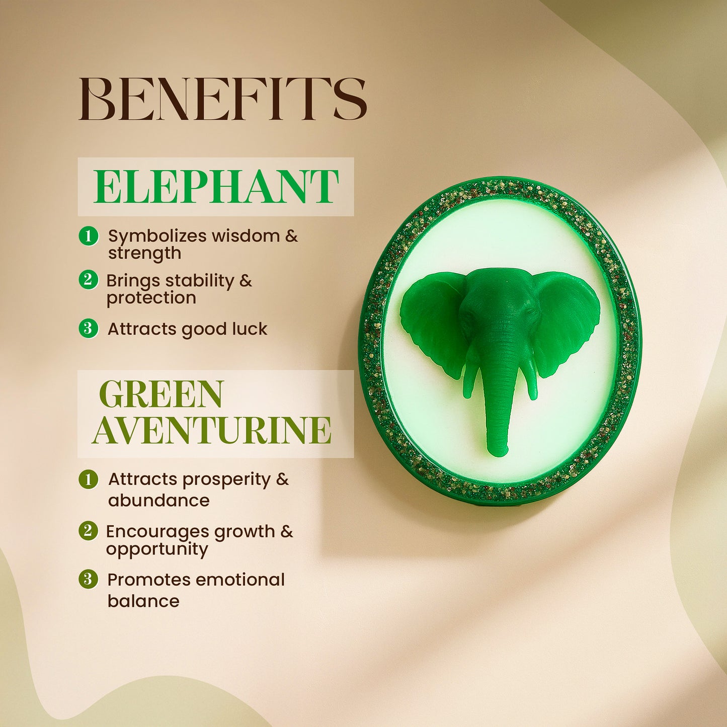 Aventurine 3D Elephant Plate By Studd Muffyn