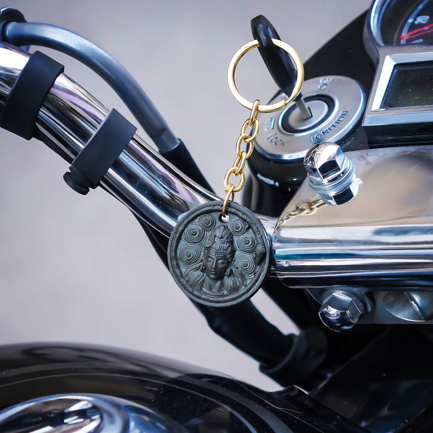 Bholenath Pyrite Keychain