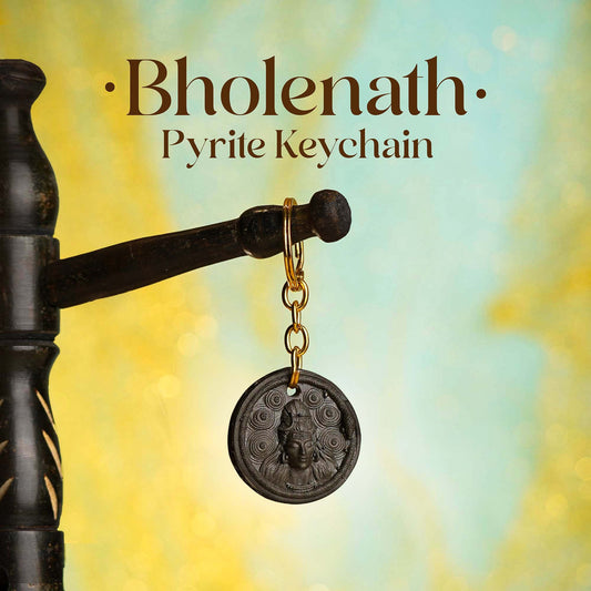 Bholenath Pyrite Keychain