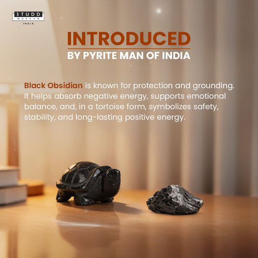 Black Obsidian Crystal Tortoise | Miniature Series