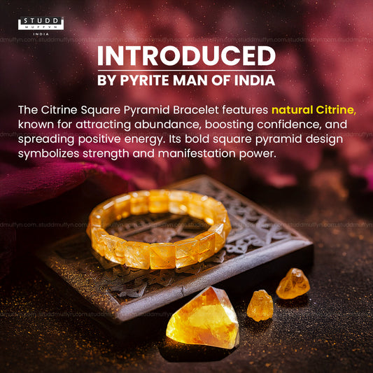 Citrine Square Pyramid Bracelet
