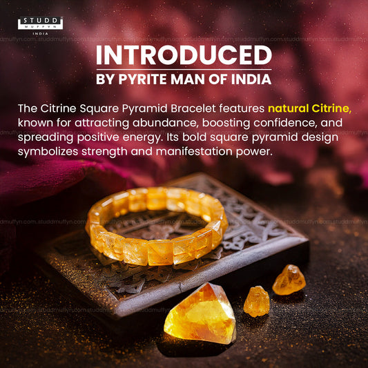 Citrine Square Pyramid Bracelet