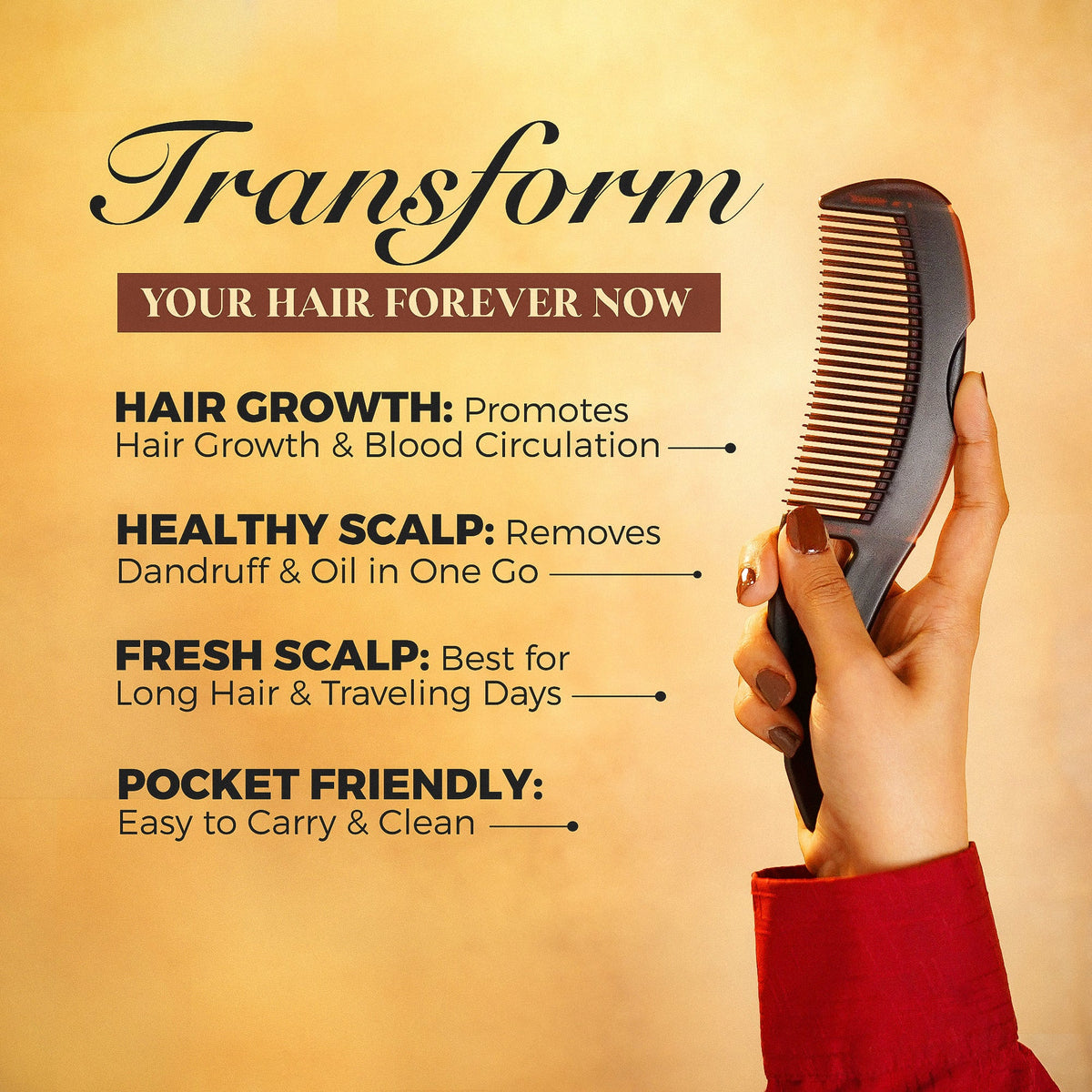 Clear Scalp Comb | Ultimate Dandruff & Oil Control Tool