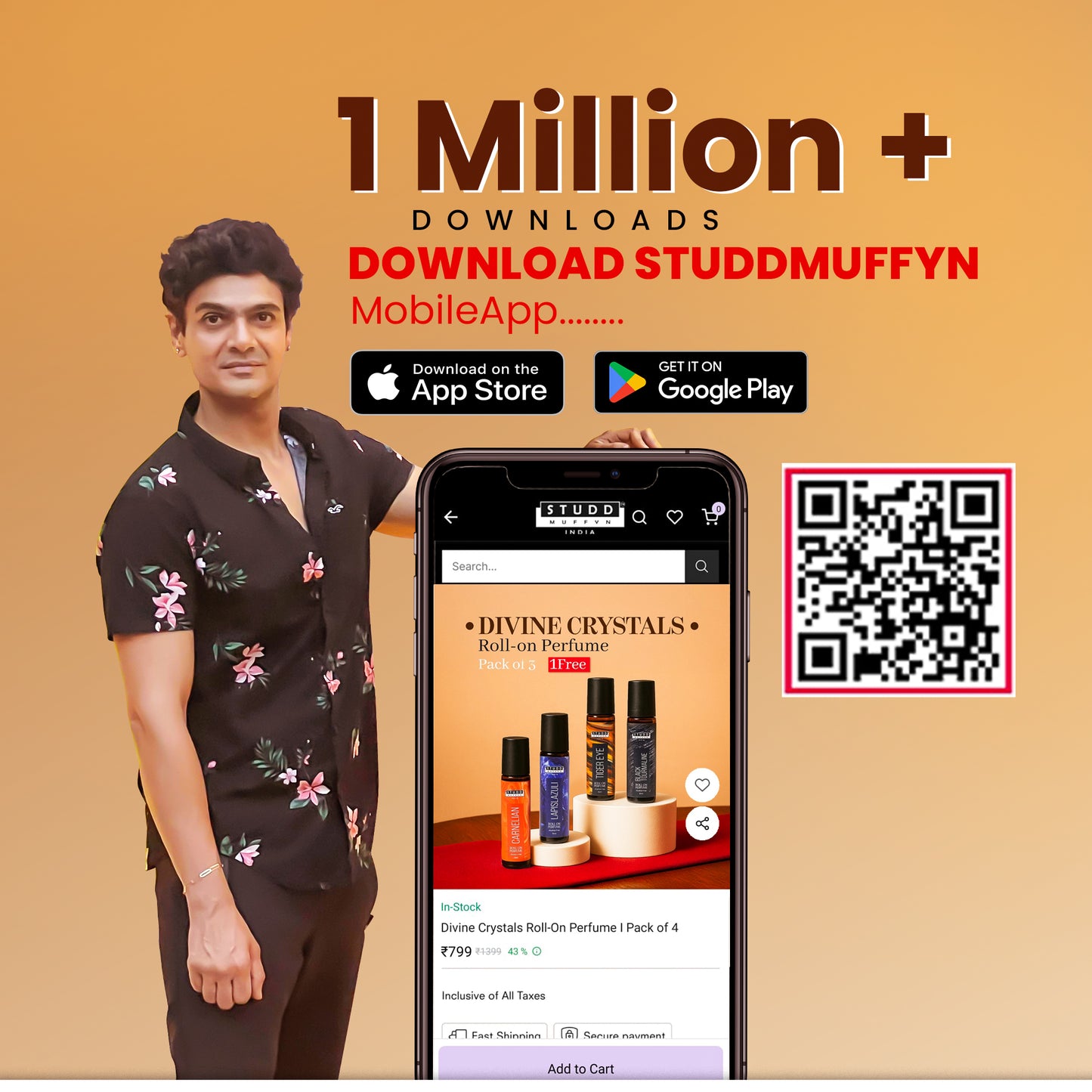 Divine Crystals Roll-On Perfume I Pack of 4