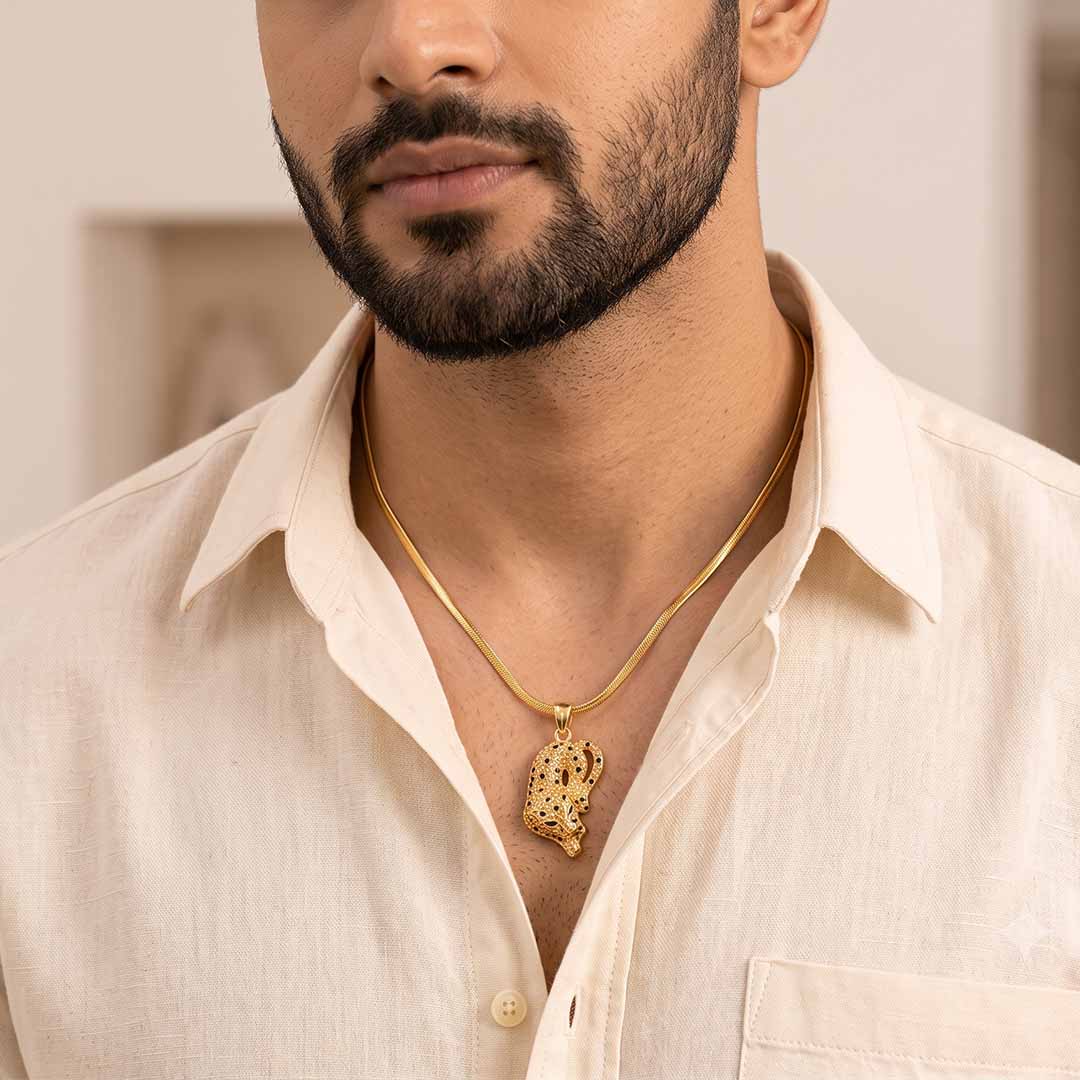 Fierce Tiger Pendant - 24k Gold Toned