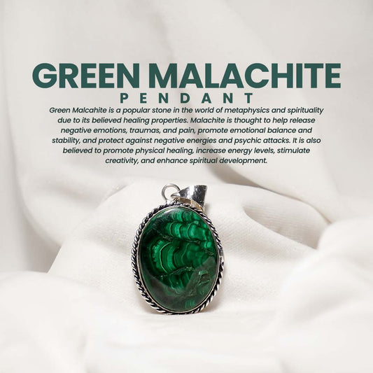 Green Malachite Pendant (Without Chain)