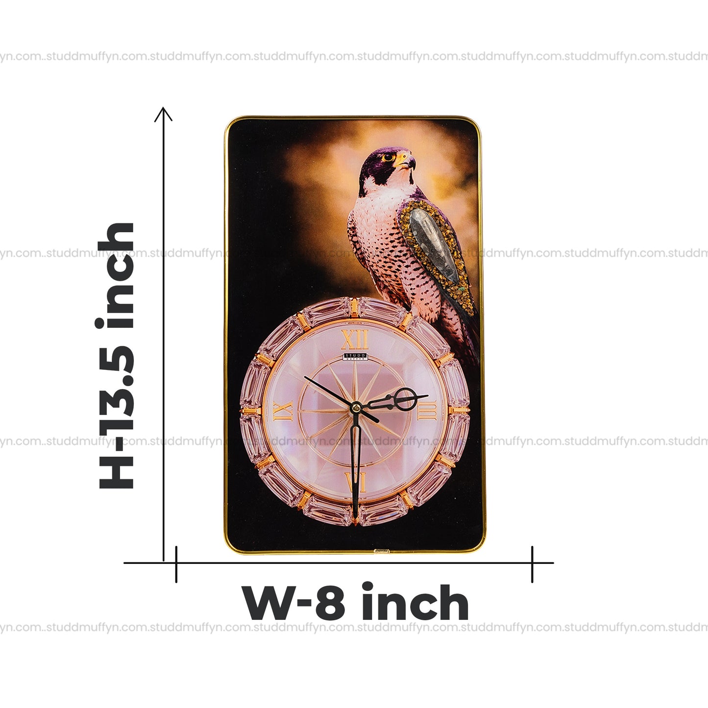 Kuber-Tiger Eye Eagle Clock