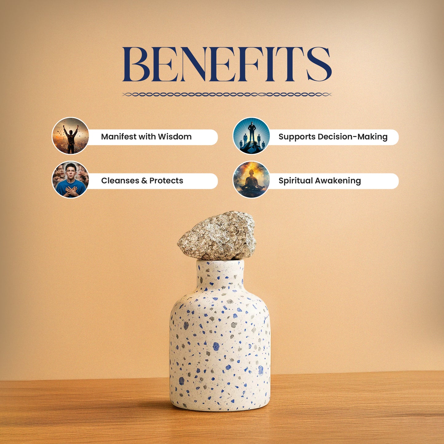 Lapis Lazuli Wishlist Vase With Pyrite Geode