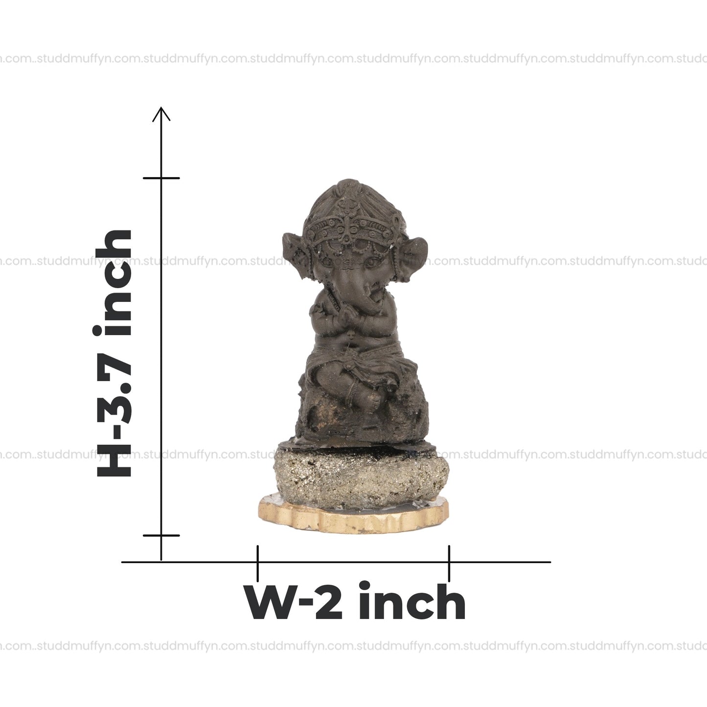 Lord Ganesha on Pyrite Geode I Miniature Series