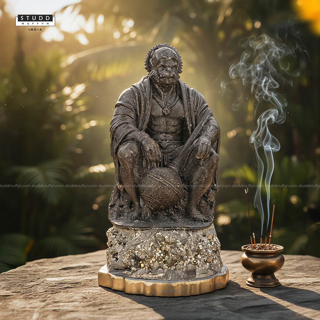 Lord Hanumana on Pyrite Geode I Miniature Series