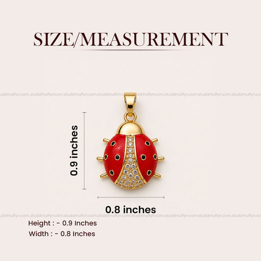 Lucky Ladybug Pendant - 24K Gold Toned