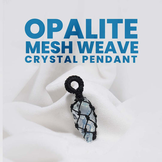 Opalite Mesh Weave Crystal Pendant