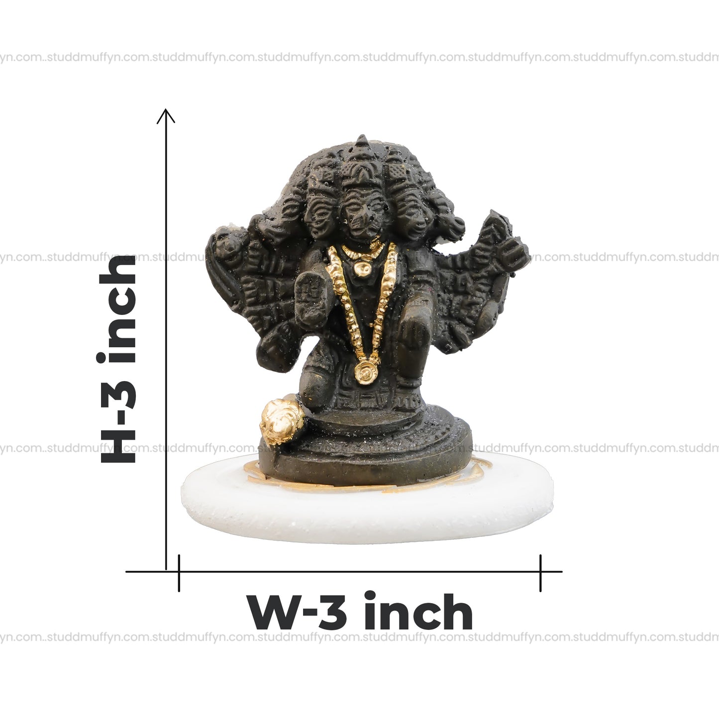 Pyrite Panchmukhi Hanuman Ji on Selenite Coaster