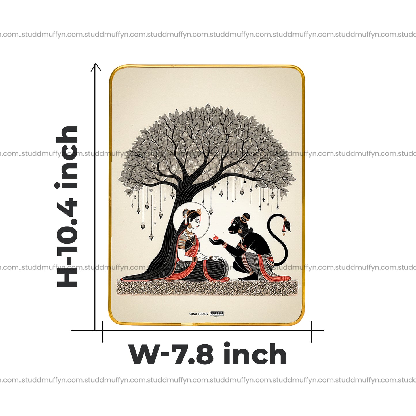 Sita-Hanumana Ashok Vatika Pyrite Plate