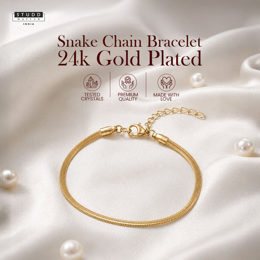 Snake Chain Bracelet Gold - 24k Gold Plated