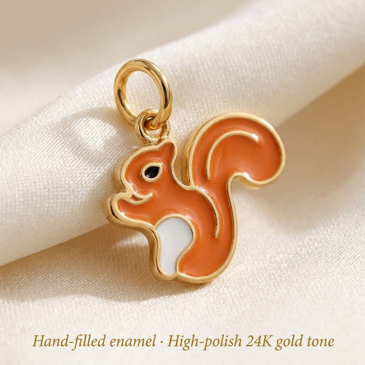 Squirrel Pendant - 24K Gold Tone