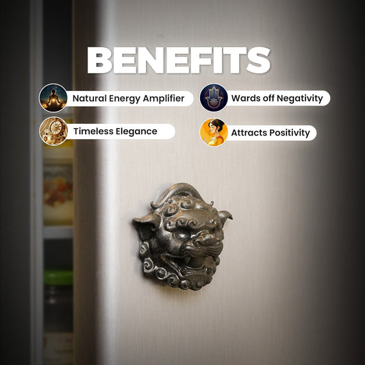 Tourmaline Guardian Lion Fridge Magnet