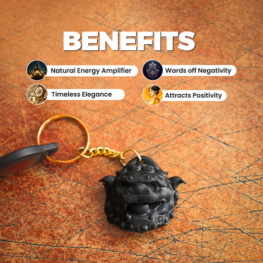 Tourmaline Guardian Lion Keychain