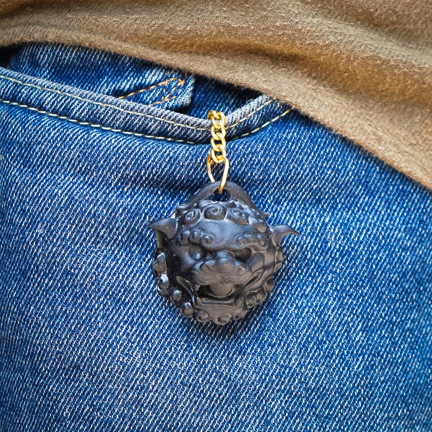 Tourmaline Guardian Lion Keychain