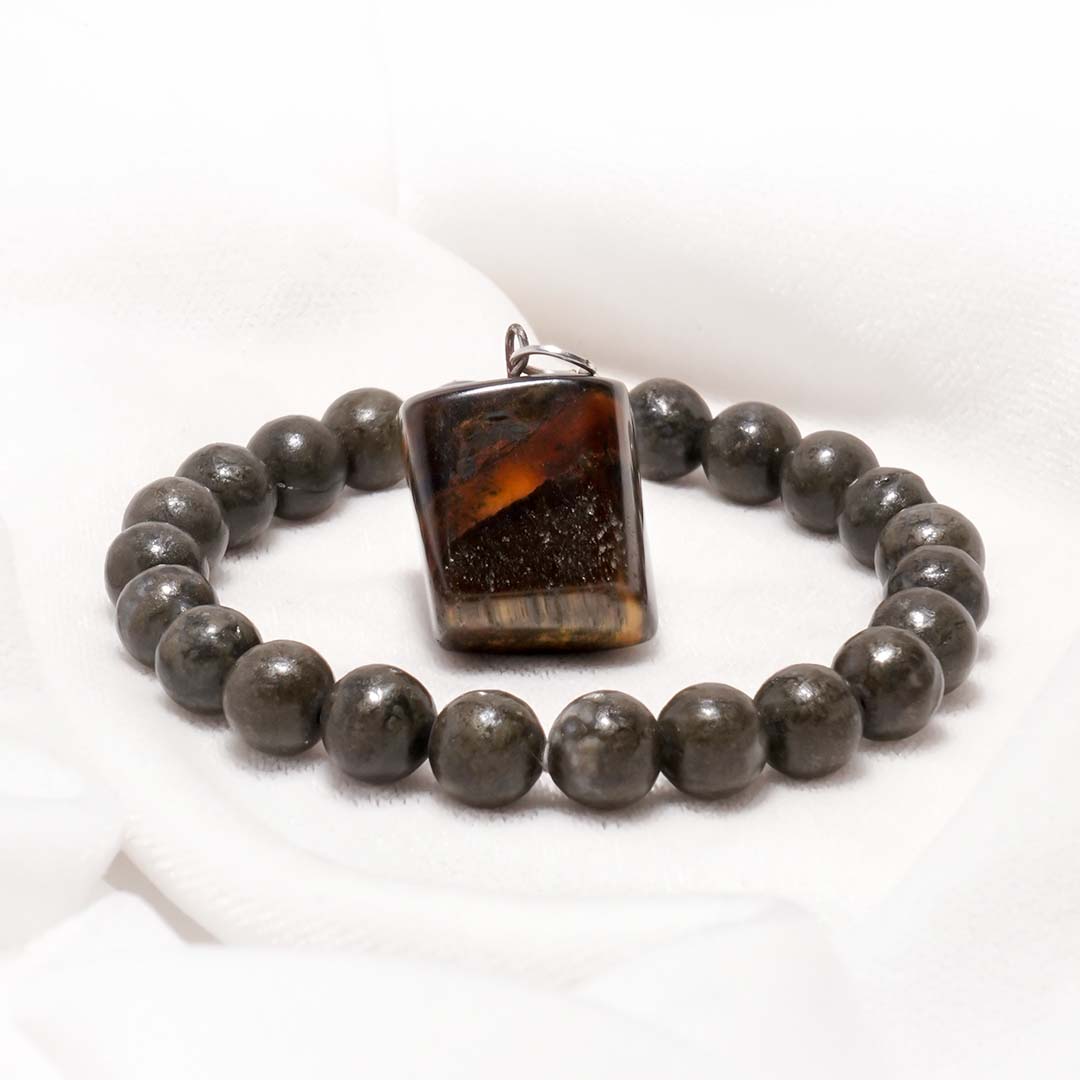 The Unstoppable Combo (Pyrite Bracelet, Tiger's eye)