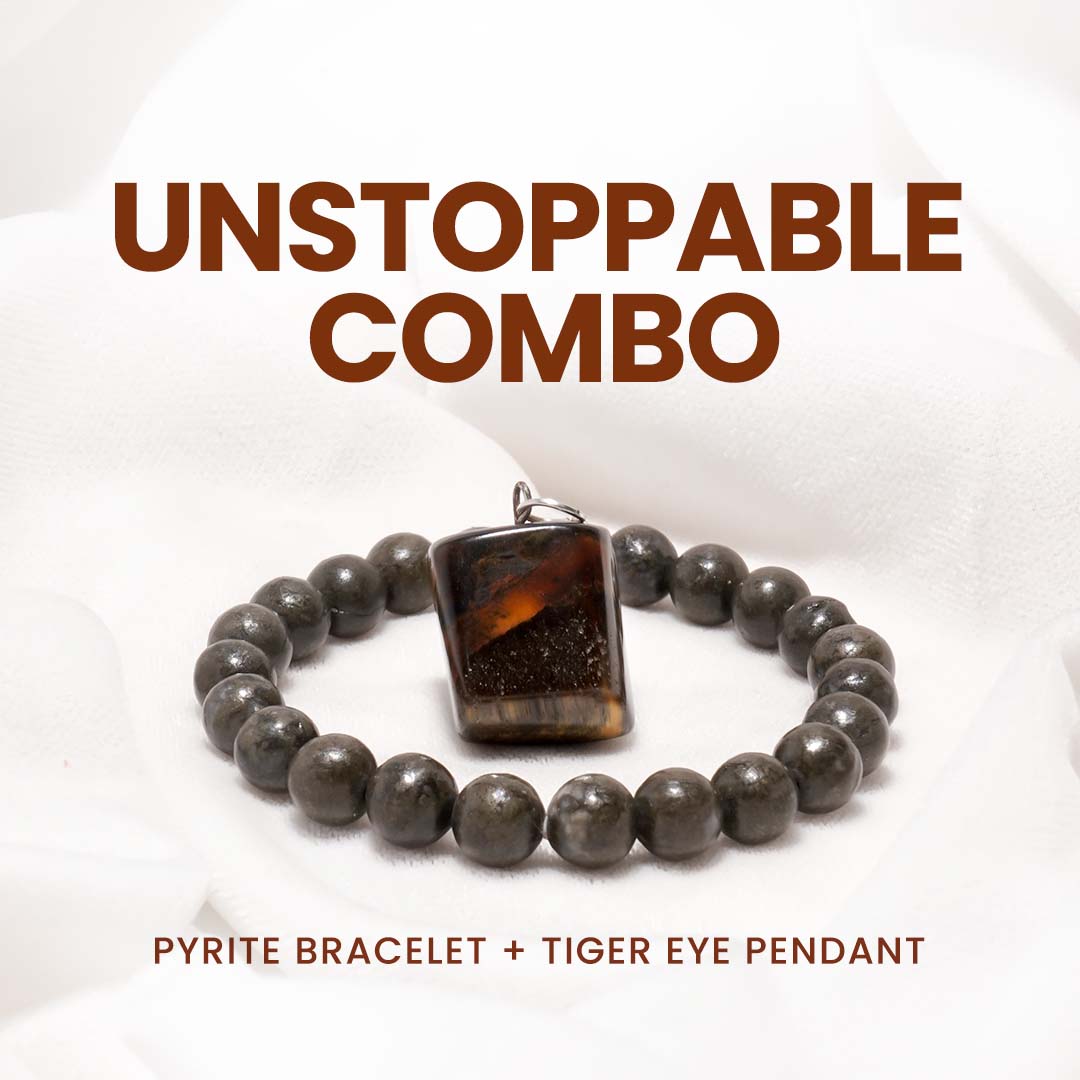 The Unstoppable Combo (Pyrite Bracelet, Tiger's eye)