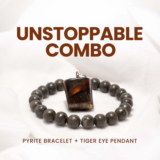 The Unstoppable Combo (Pyrite Bracelet, Tiger's eye)