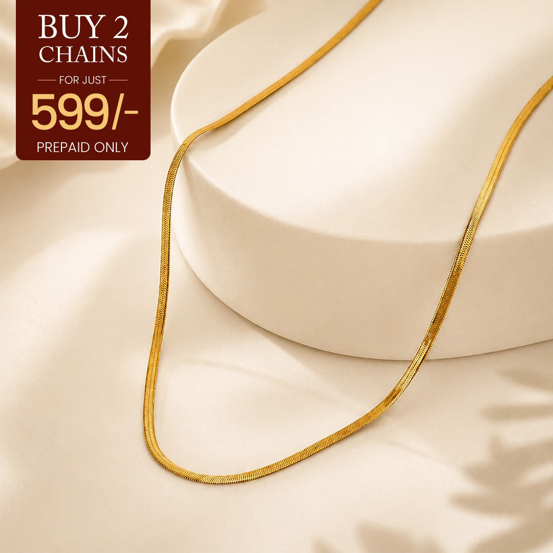 VELORE Snake Chain – 18K Gold Tone Plated