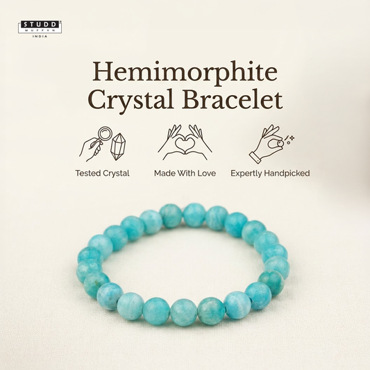 Hemimorphite Bracelet – Natural Blue Crystal Beads