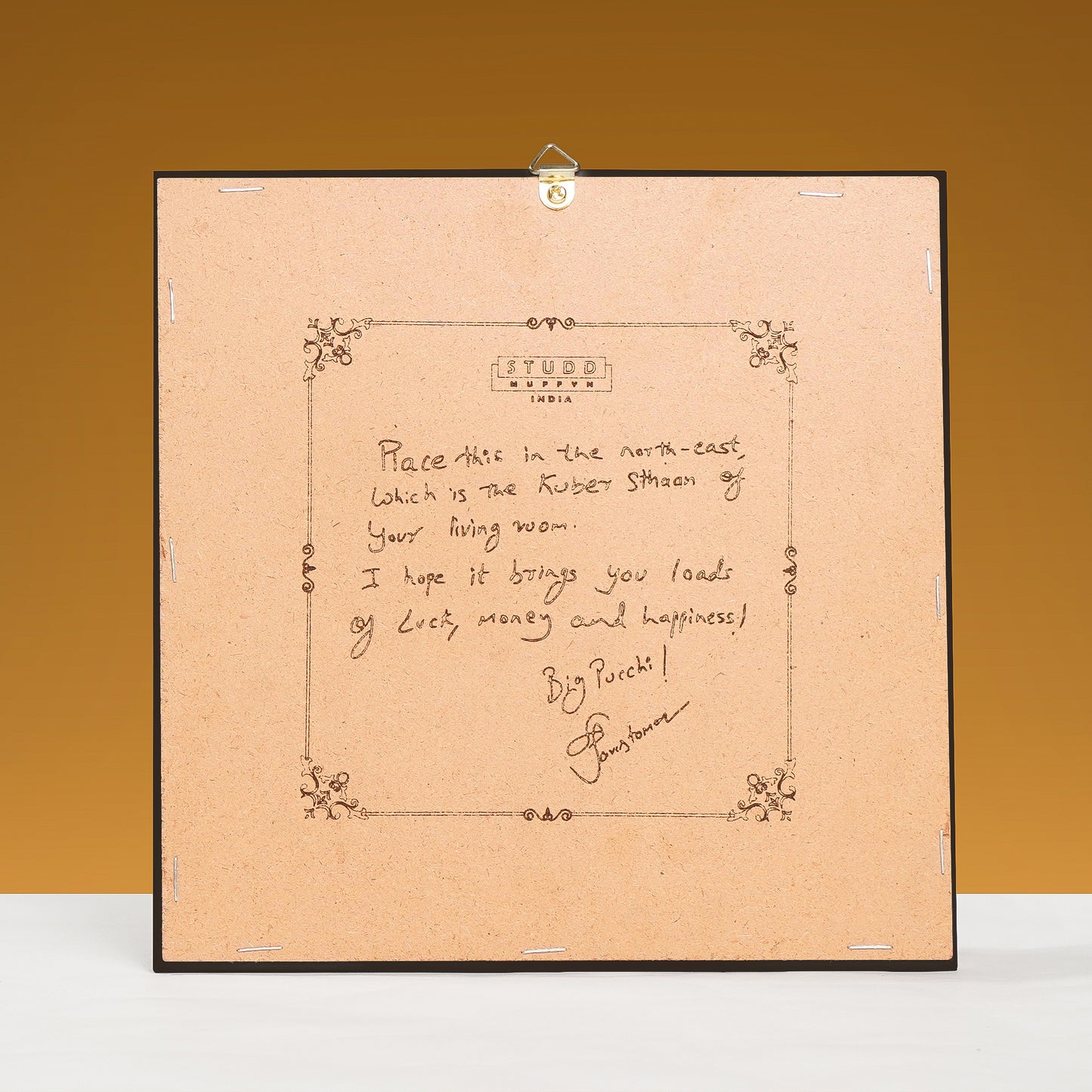 Goddess Lakshmi Ji Pyrite-Selenite 3D Plate (Complimentary wooden frame)