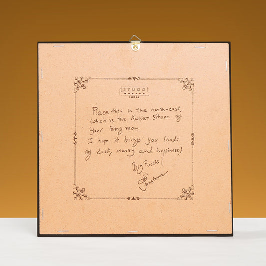 Goddess Lakshmi Ji Pyrite-Selenite 3D Plate (Complimentary wooden frame)