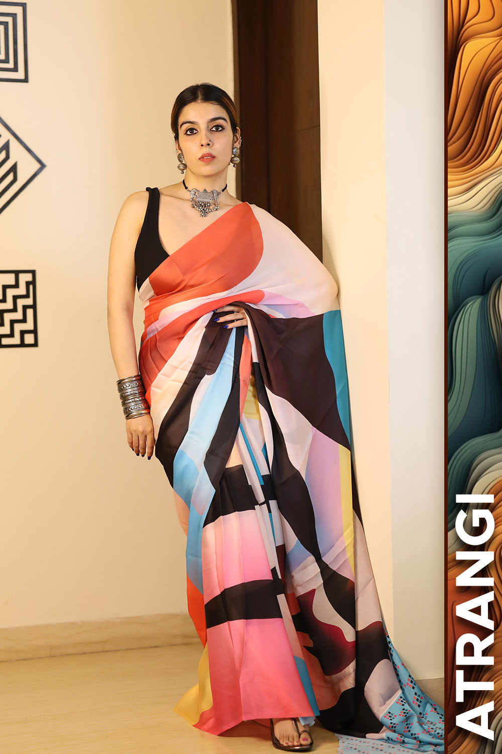 Atrangi - Satin Georgette Saree
