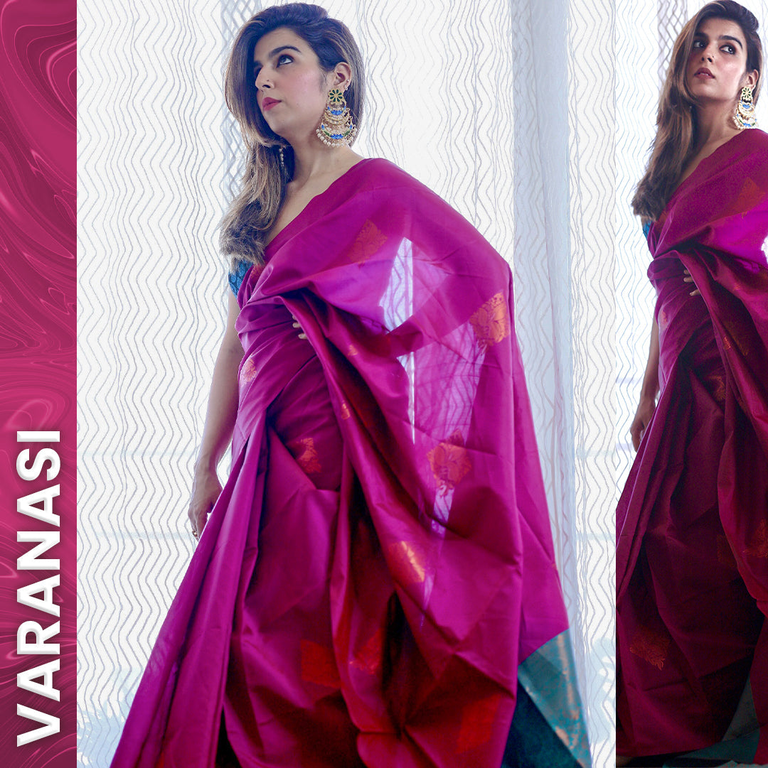 Varanasi I Banarasi Silk Saree I Hot Pink