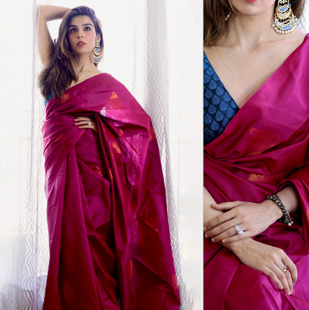 Varanasi I Banarasi Silk Saree I Hot Pink