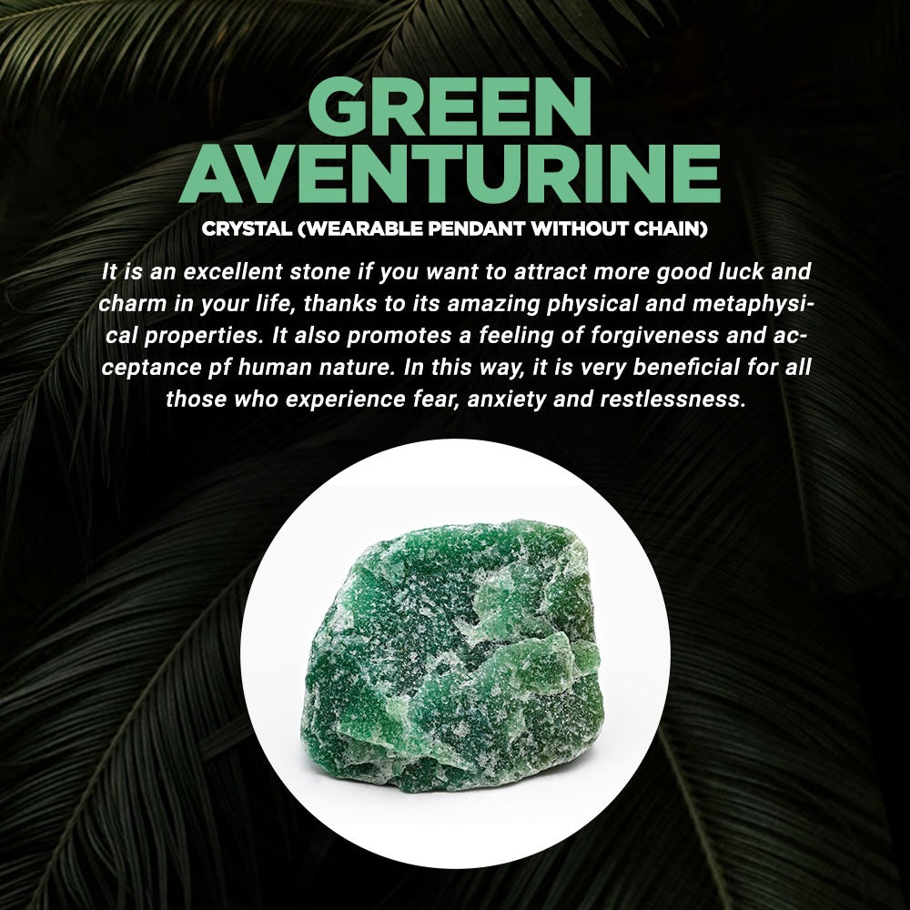 Green Aventurine crystal (Wearable Pendant without chain)