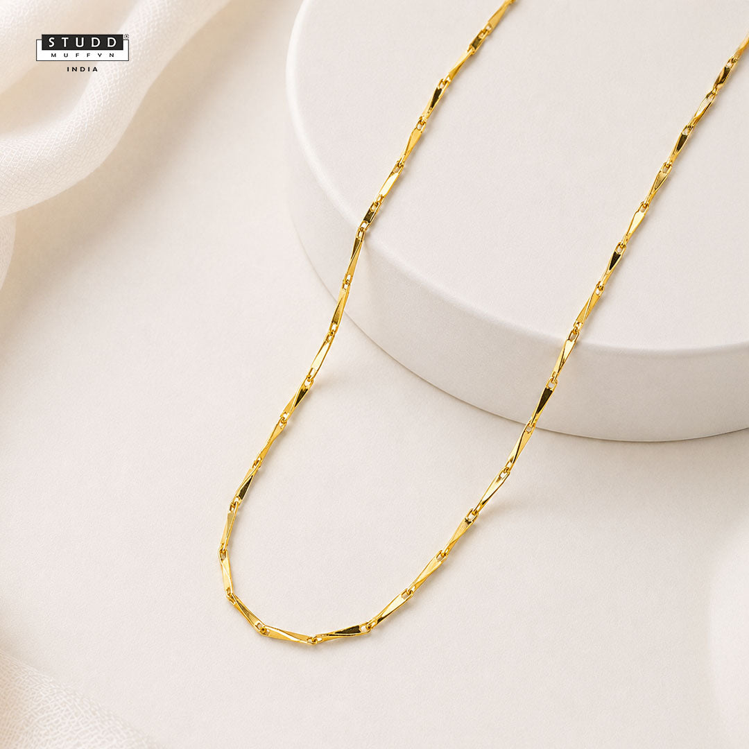 Golden Rice Chain - 24K Gold Tone Plated [ Pack of 2 ]