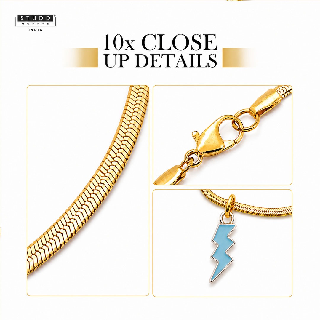 Thunder Pendant - 24k Gold Plated [ With Chain ]