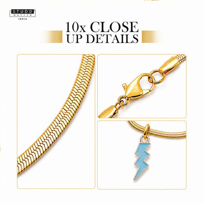 Thunder Pendant - 24k Gold Plated [ With Chain ]