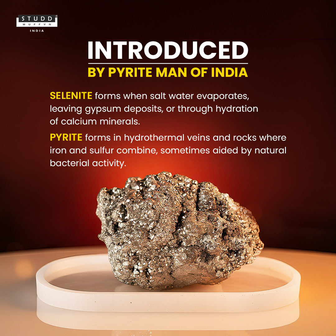 1.5 Kg Raw Pyrite Geode Stone With Selenite Recharging Plate