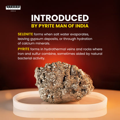1.5 Kg Raw Pyrite Geode Stone With Selenite Recharging Plate