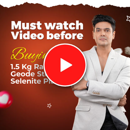 1.5 Kg Raw Pyrite Geode Stone With Selenite Recharging Plate