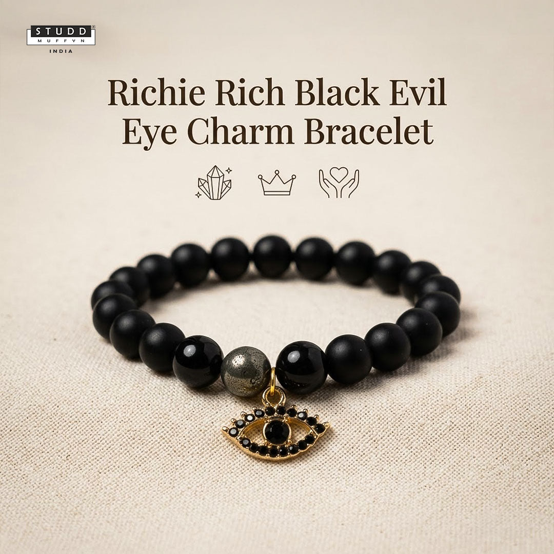 Richie Rich Black Evil Eye Charm Bracelet